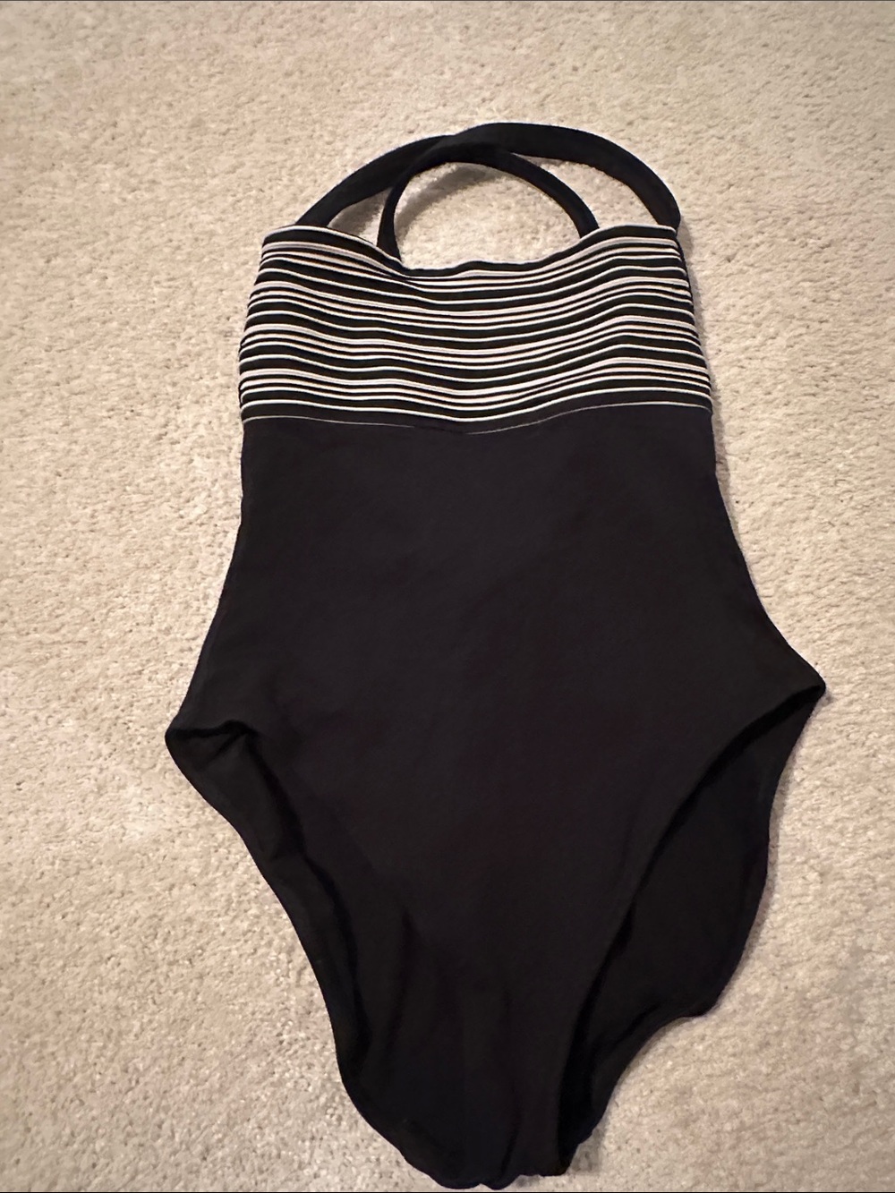 Anne Cole Black One-Piece Swimsuit with White Stripe Detail